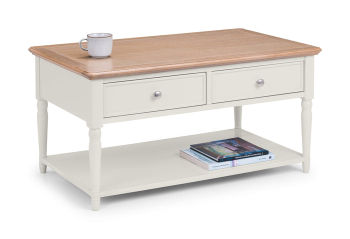 Palma 2 Drawer Coffee Table Limed Oak/Grey