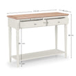 Palma 2 Drawer Console Table Limed Oak/Grey