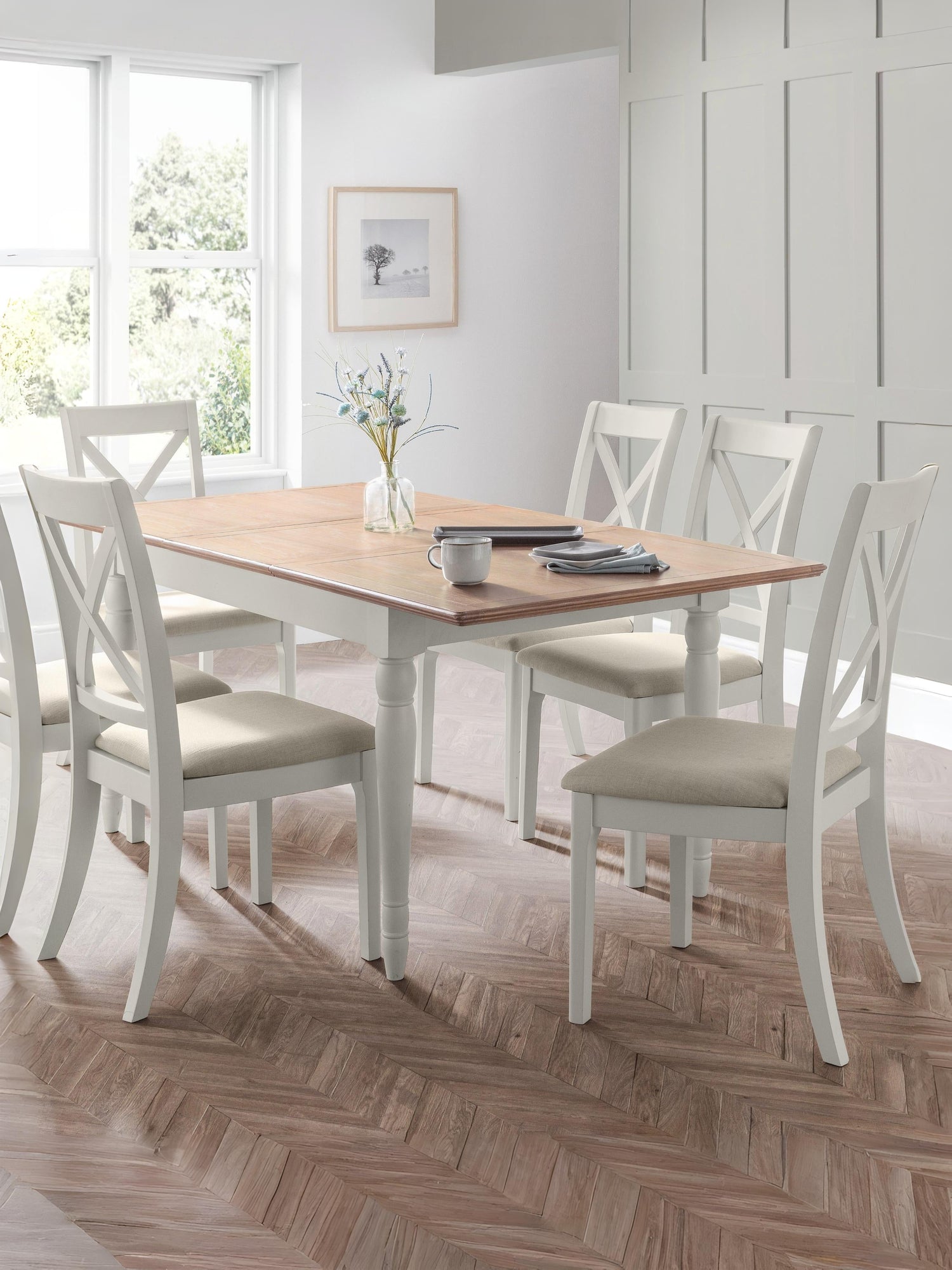 Palma Extending Dining Table Limed Oak/Grey