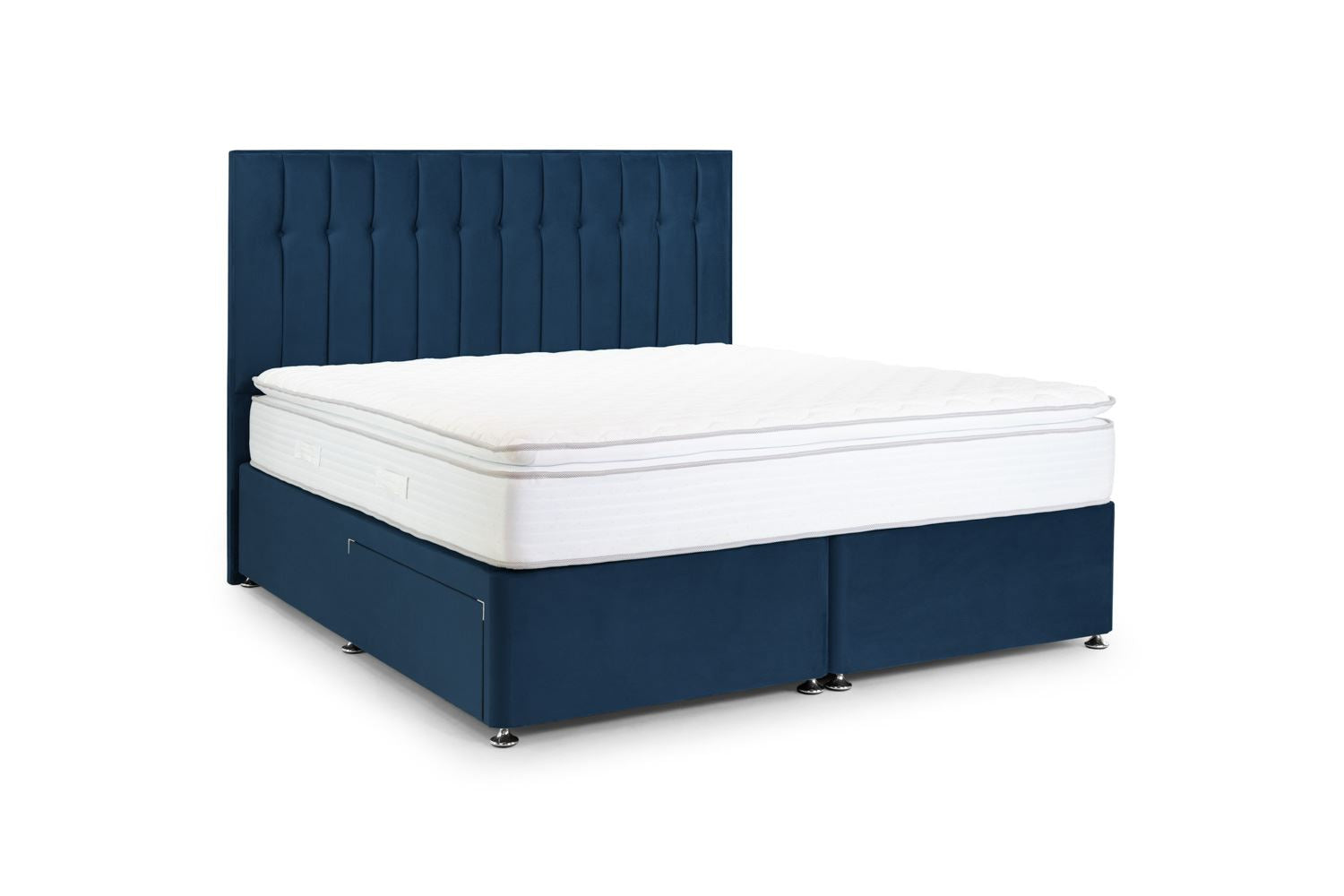 Peri 2 Drawer Bed Super King Plush Navy 2 Drawers