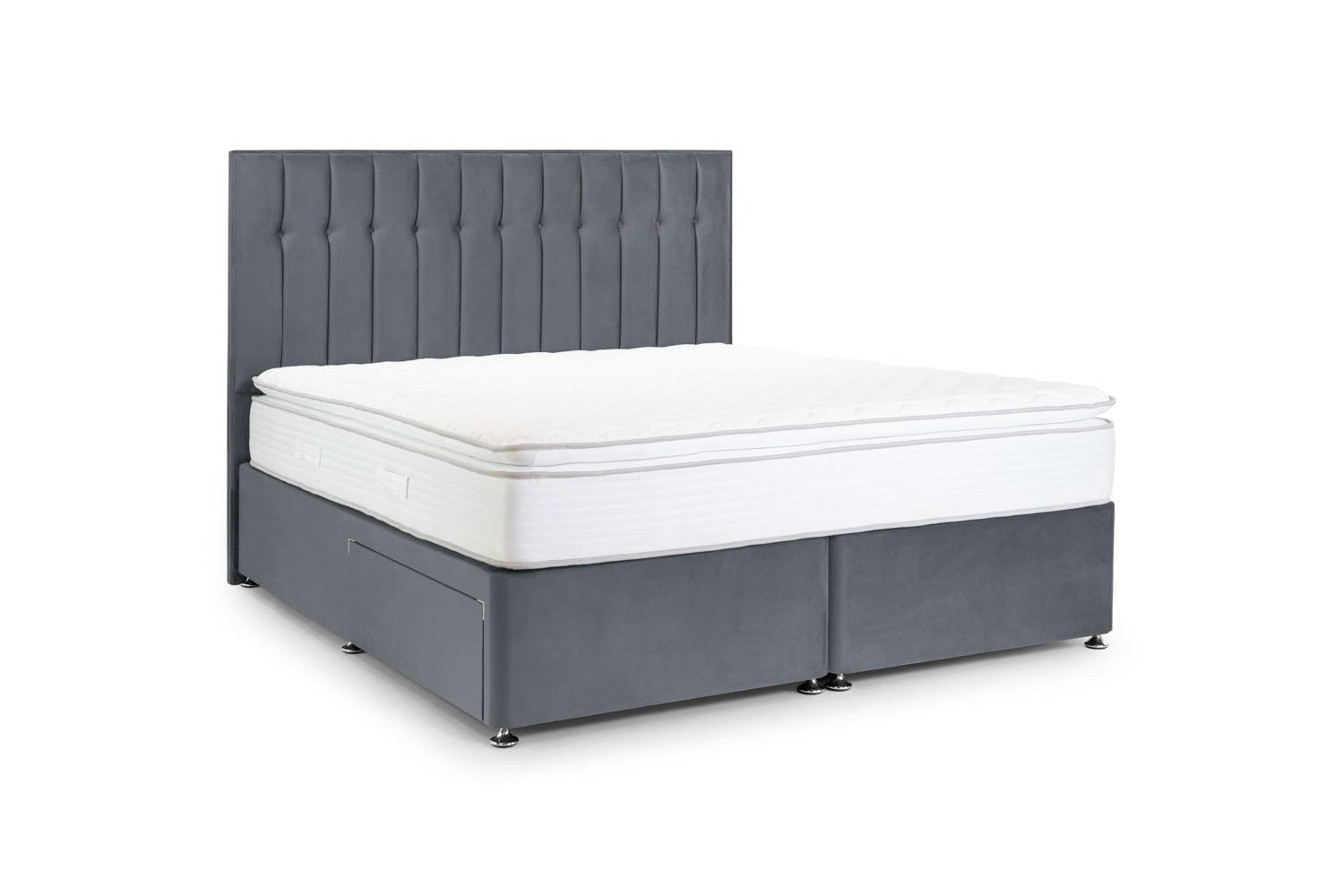 Peri 2 Drawer Bed Super King Plush Steel 2 Drawers