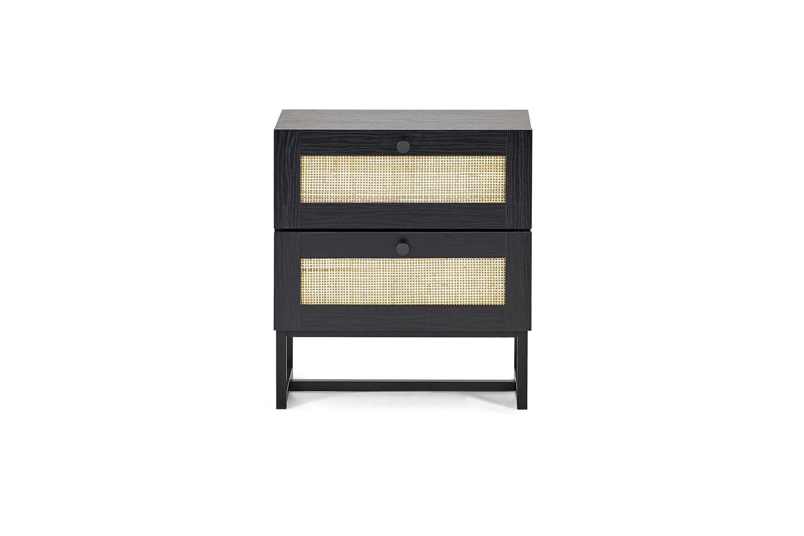 Philippa Bedside Black 2 Drawer