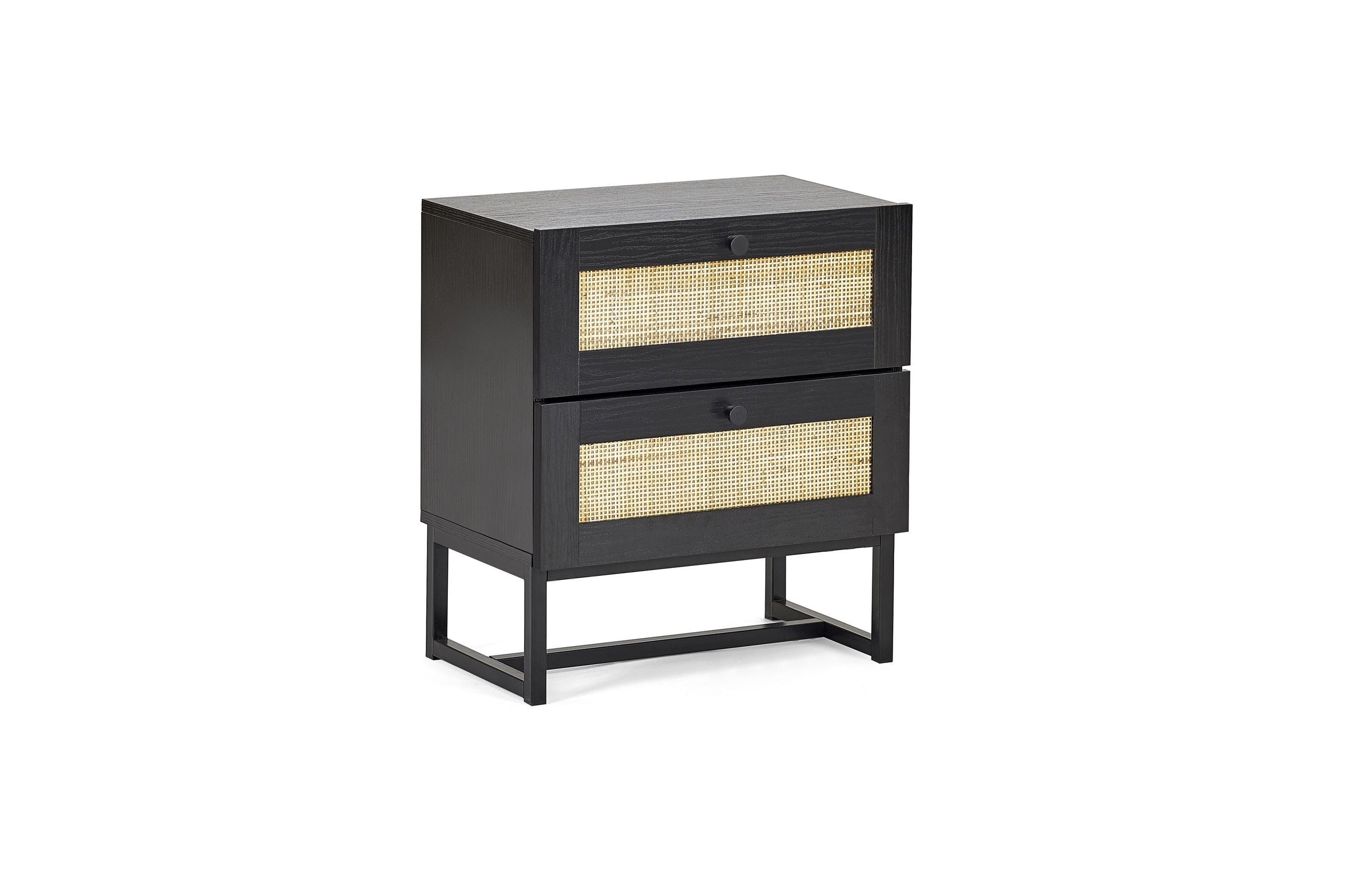 Philippa Bedside Black 2 Drawer