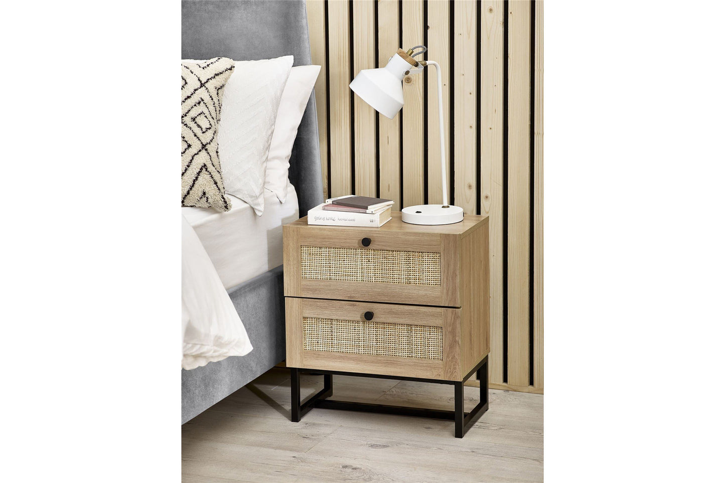 Philippa Bedside Oak 2 Drawer