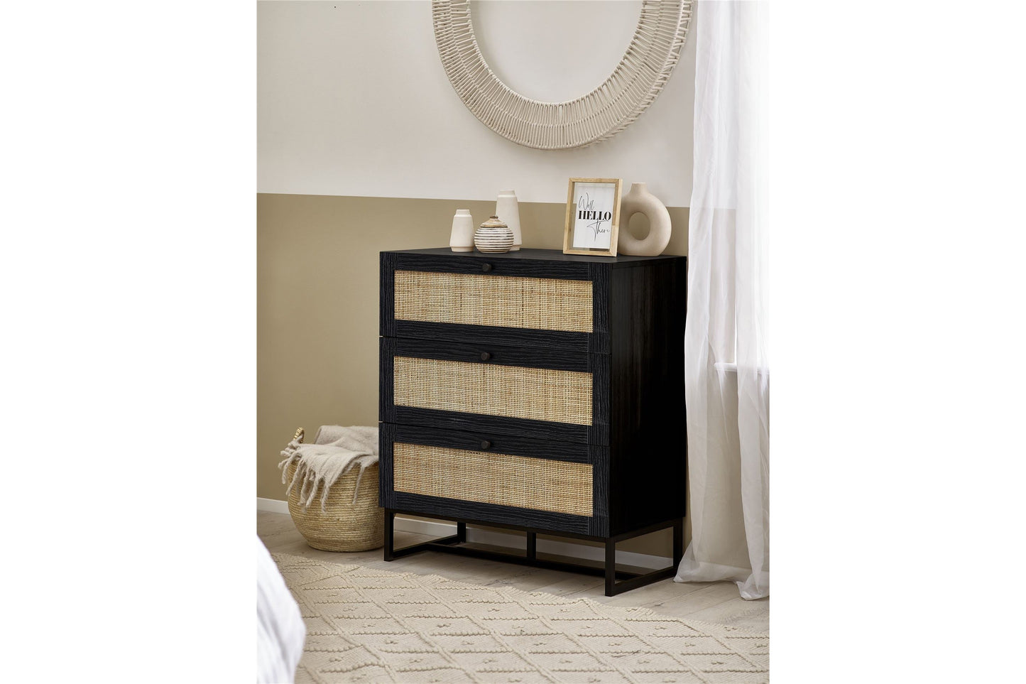 Philippa Chest Black 3 Drawer