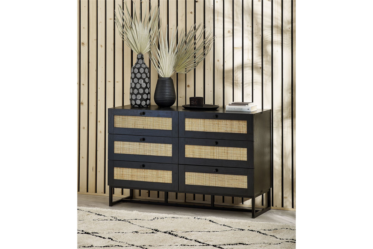 Philippa Chest Black 6 Drawer