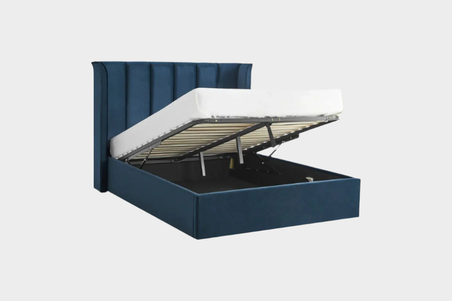 Polaris Storage Bed Frame King Blue
