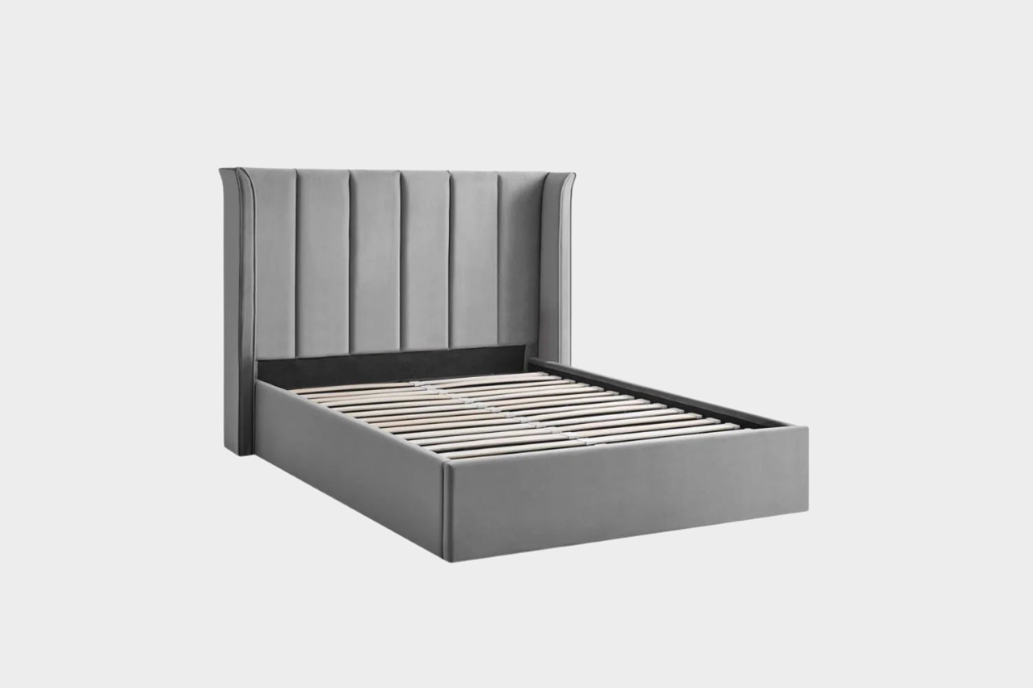 Polaris Storage Bed Frame King Silver