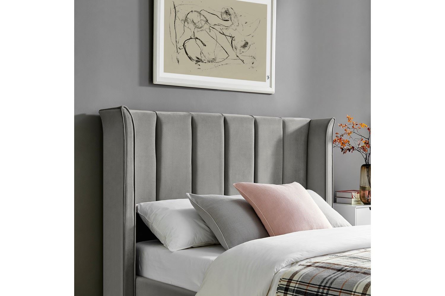 Polaris Storage Bed Frame King Silver