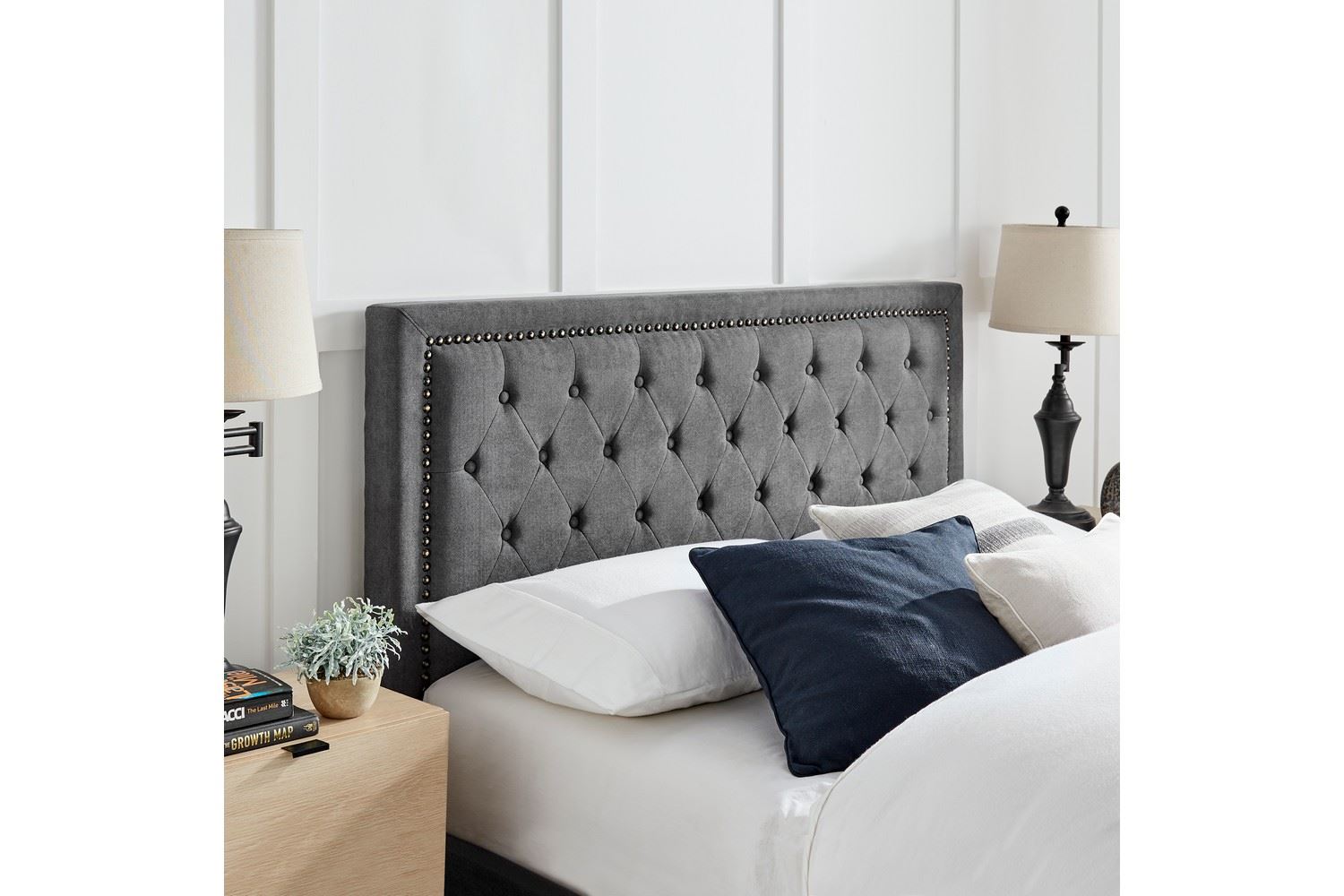 Rhea Bed Frame Double Dark Grey