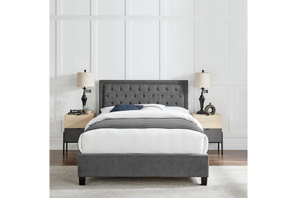 Rhea Bed Frame Double Dark Grey