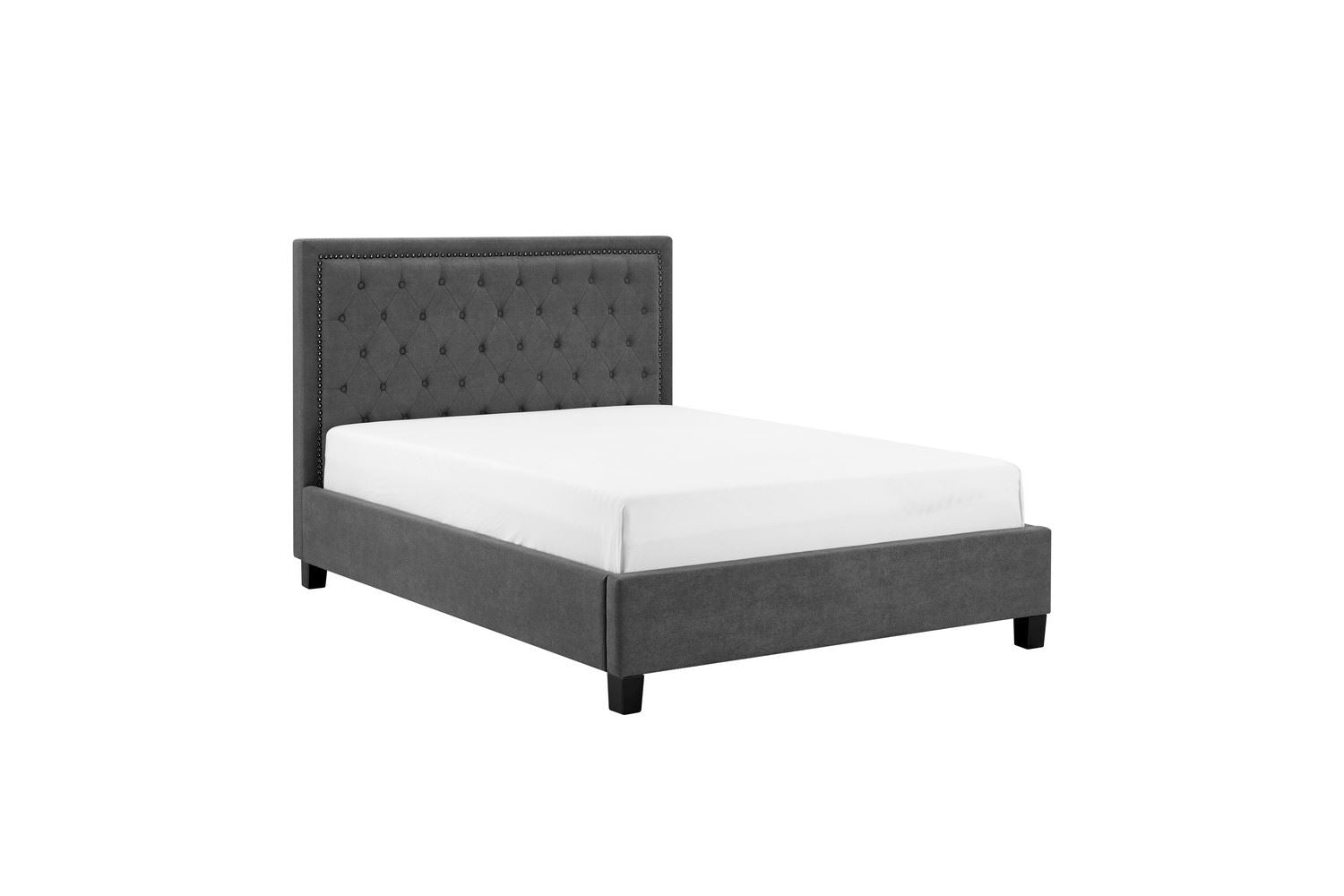 Rhea Bed Frame Double Dark Grey