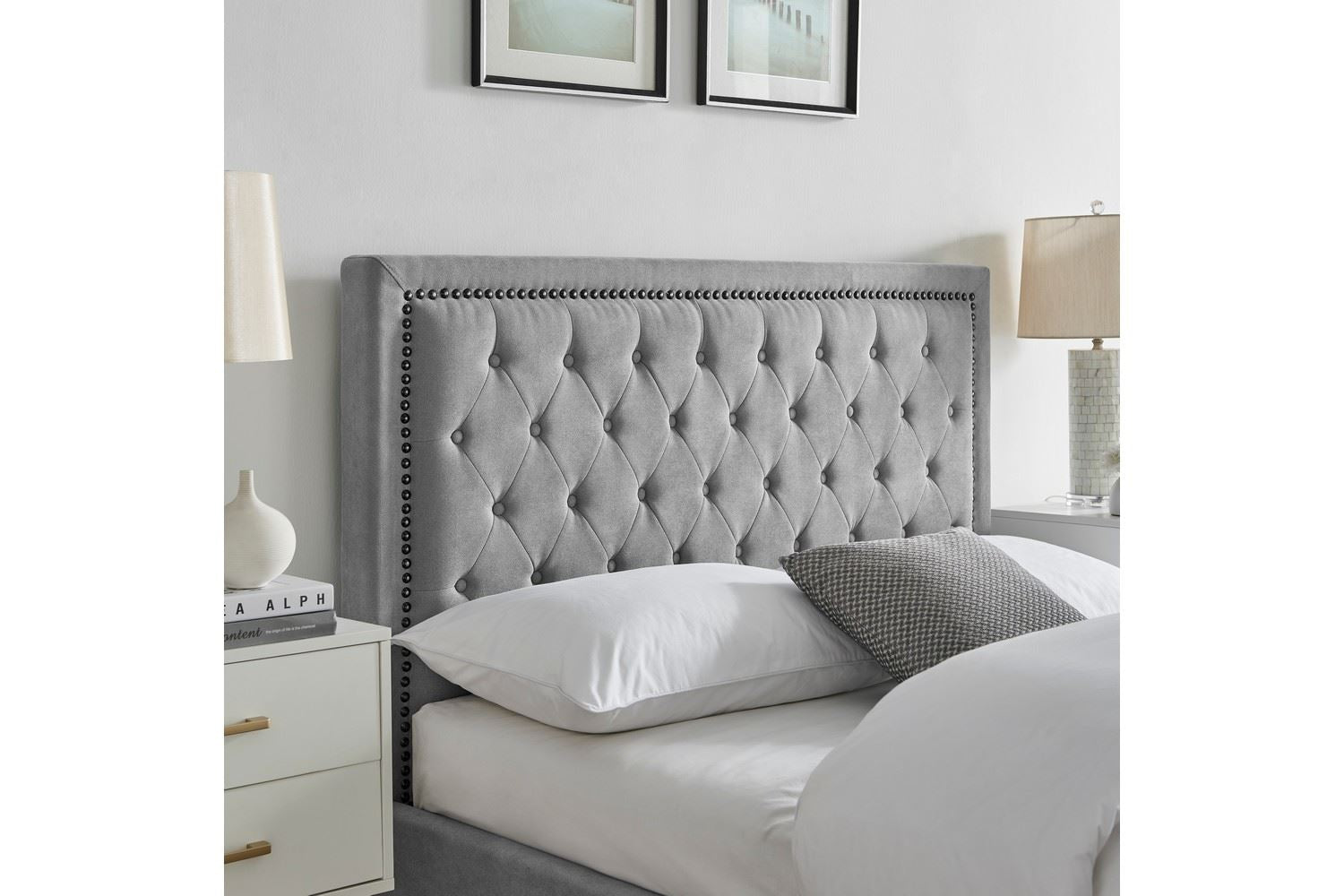 Rhea Bed Frame Double Light Grey