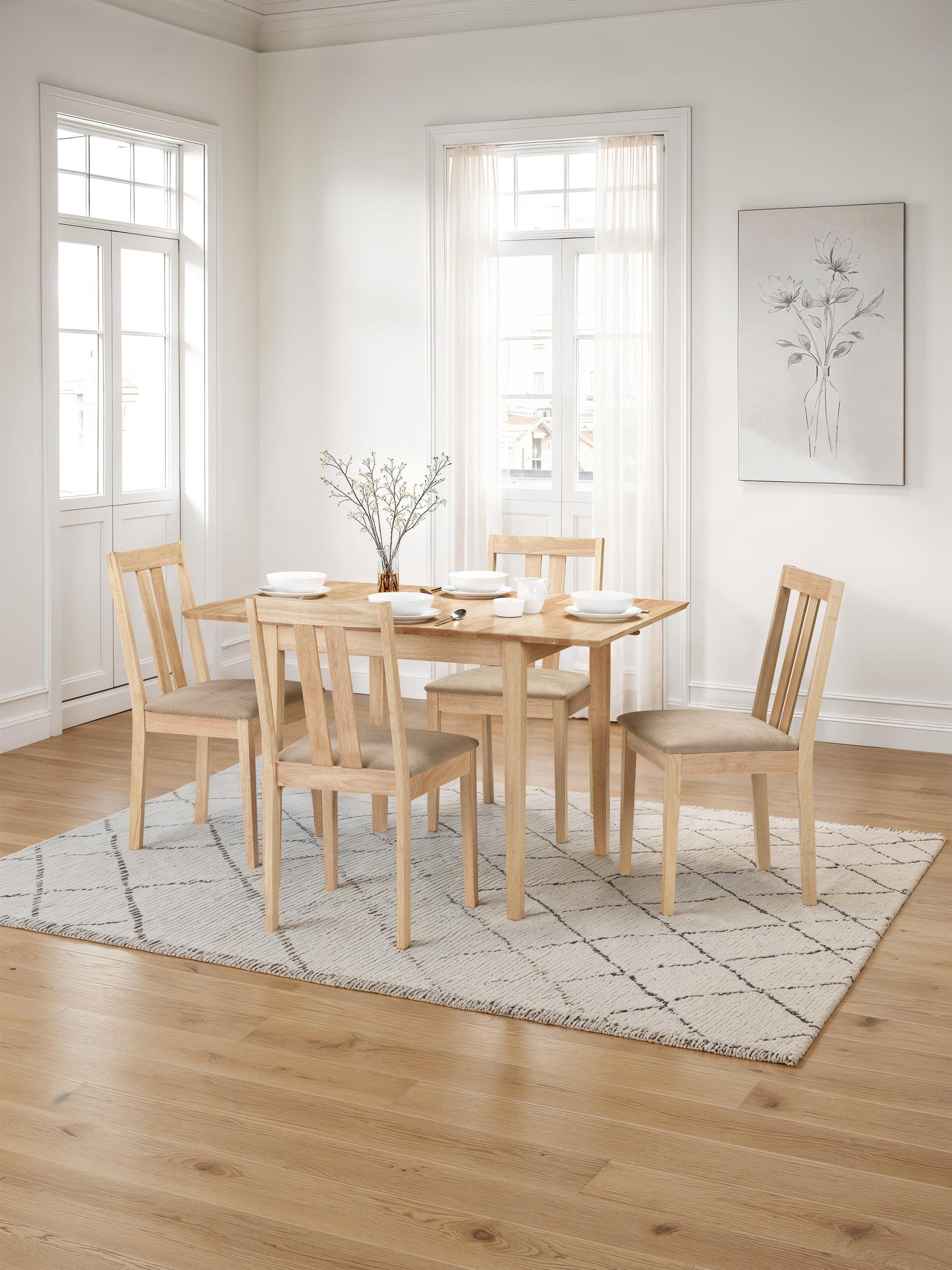Robin Dining Table Natural Rubberwood