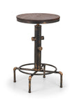 Rockwell Pipework Bar Table Brushed Copper/Rustic Elm