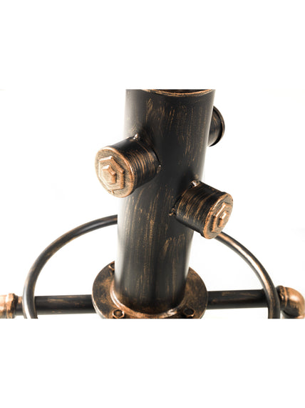 Rockwell Pipework Barstool Brushed Copper/Rustic Elm