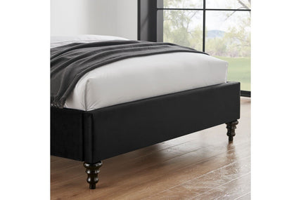 Rosa Bed Frame Double Black Velvet