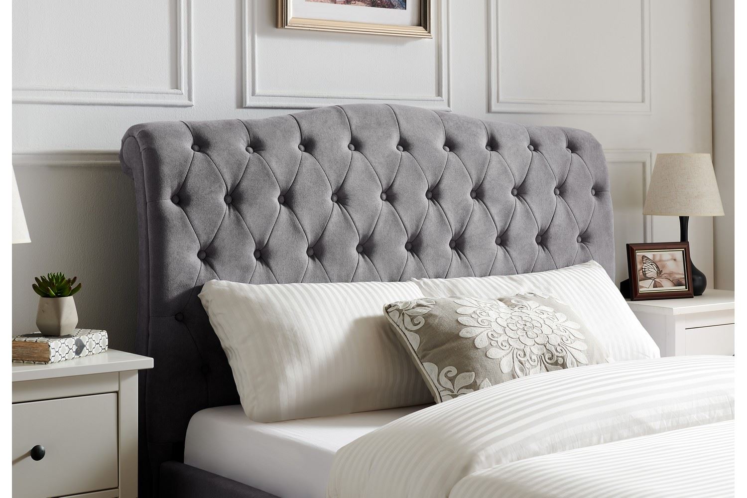 Rosa Bed Frame Double Light Grey