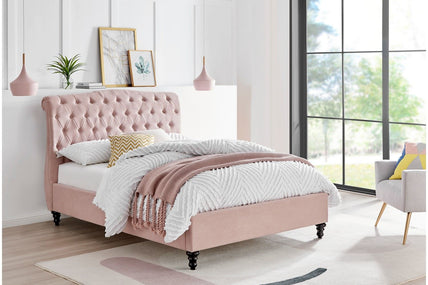 Rosa Bed Frame King Pink