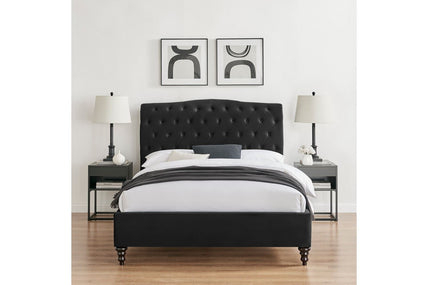 Rosa Bed Frame Single Black Velvet