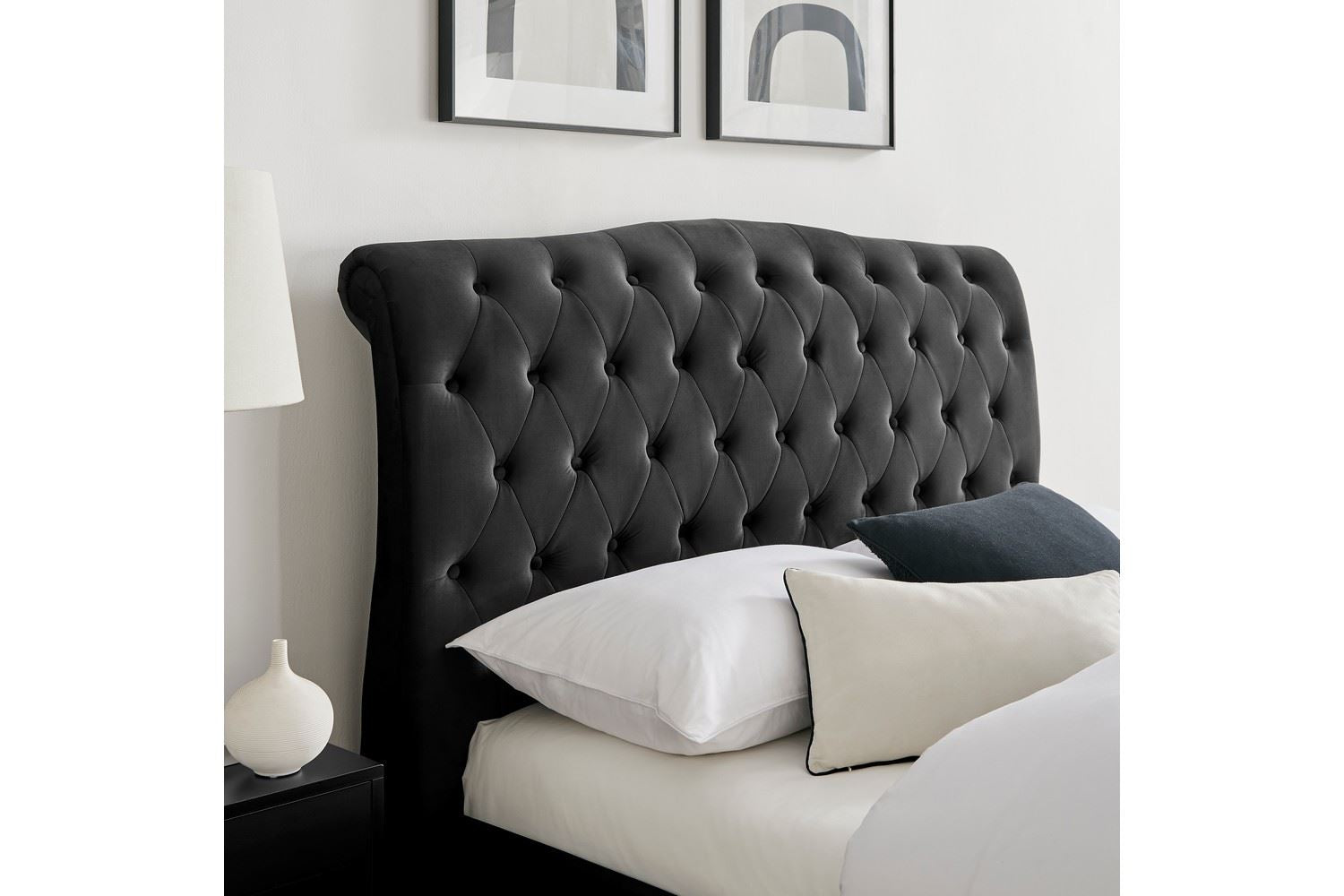 Rosa Bed Frame Super King Black Velvet