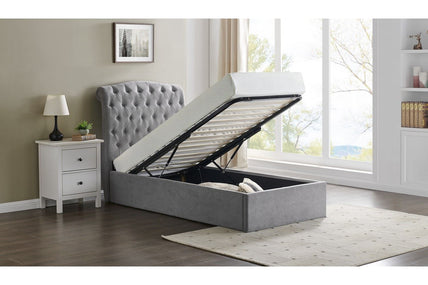 Rosa Storage Bed Frame Double Light Grey