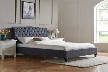 Rosa Bed Frame King Dark Grey