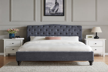 Rosa Bed Frame King Dark Grey