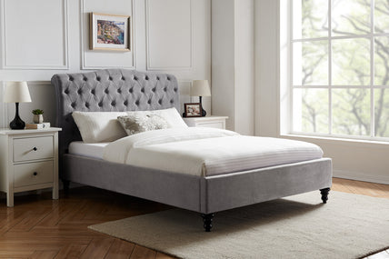 Rosa Bed Frame King Light Grey