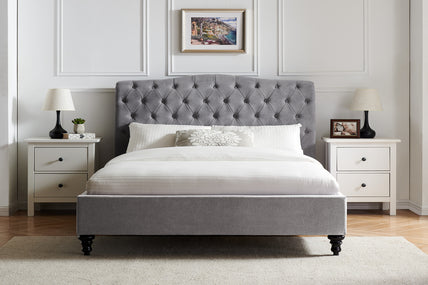 Rosa Bed Frame King Light Grey