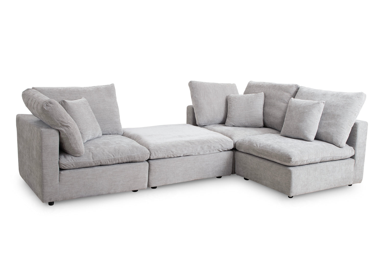 Lotus Feather Sofa Grey Modular Corner
