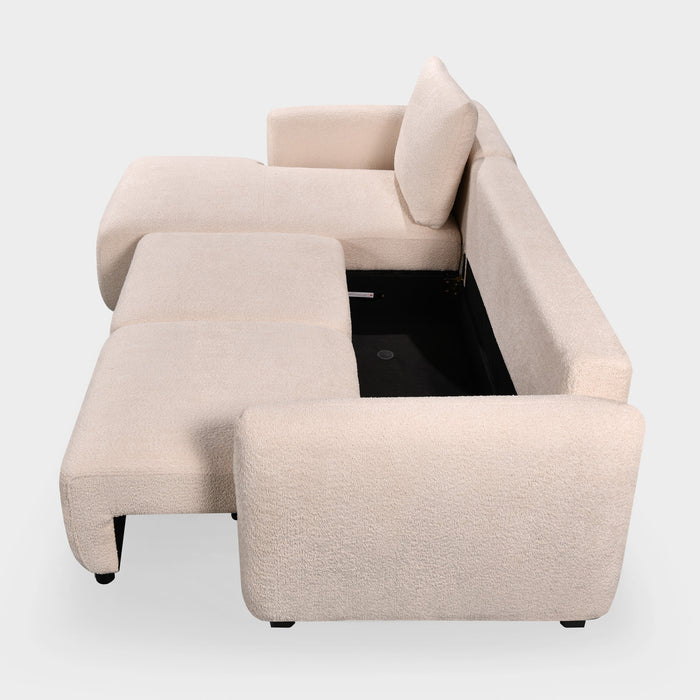 Sage Sofa Bed Left Hand Facing Corner Beige