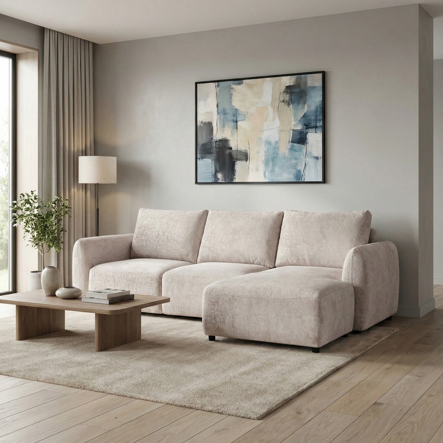 Sage Sofa Right Hand Facing Corner Mushroom