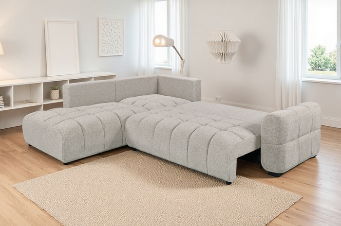 Noelle Sofabed Light Grey Left Hand Facing Corner