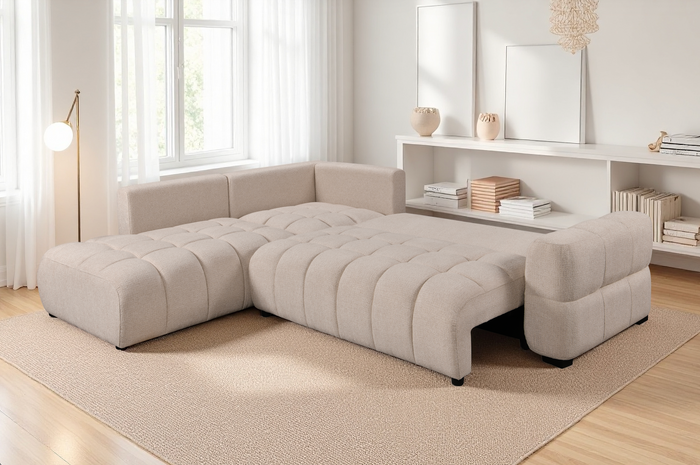 Noelle Sofabed Beige Left Hand Facing Corner