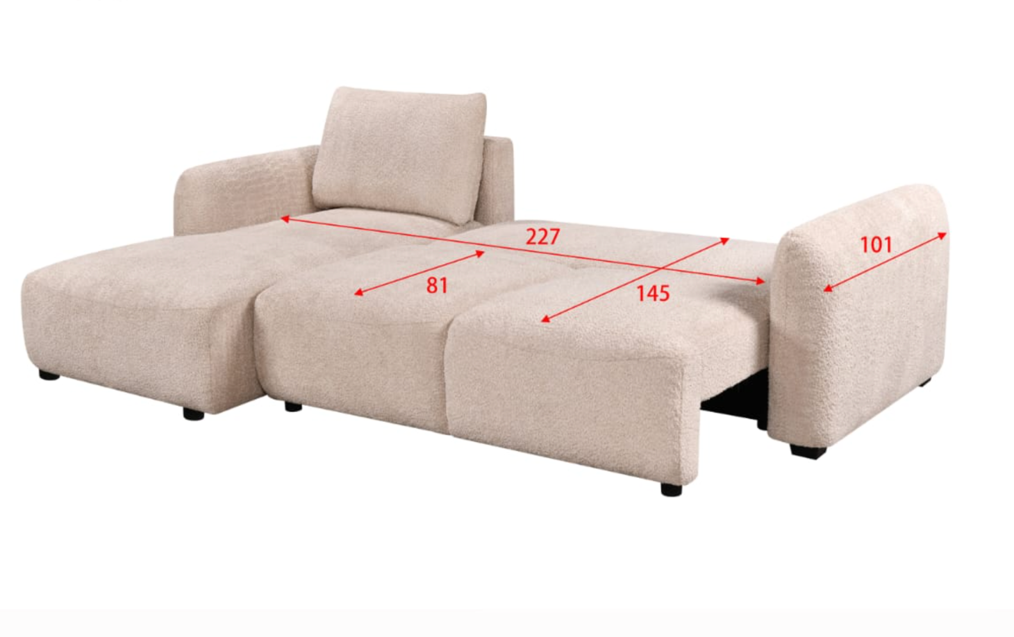 Sage Sofa Bed Left Hand Facing Corner Mushroom