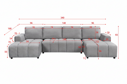 Lora Sofa Bed U Shape Corner Mushroom