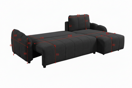 Evara Sofa Bed Universal Corner Beige