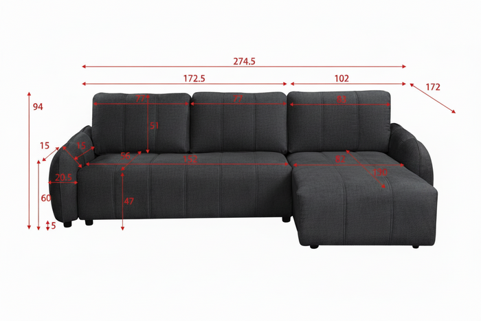 Evara Sofa Bed Universal Corner Beige