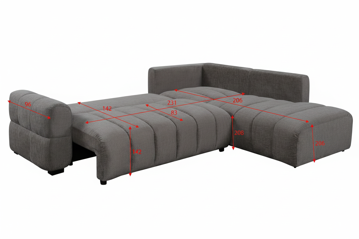 Oren Sofa Right Hand Facing Corner Grey