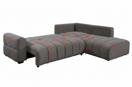 Oren Sofa Right Hand Facing Corner Grey