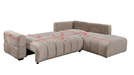 Oren Sofa Left Hand Facing Corner Mushroom