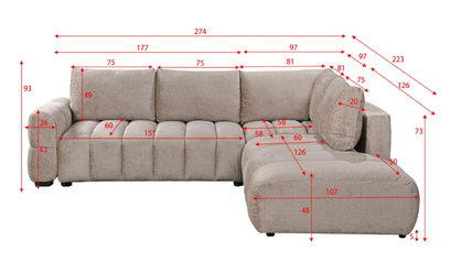 Oren Sofa Right Hand Facing Corner Grey