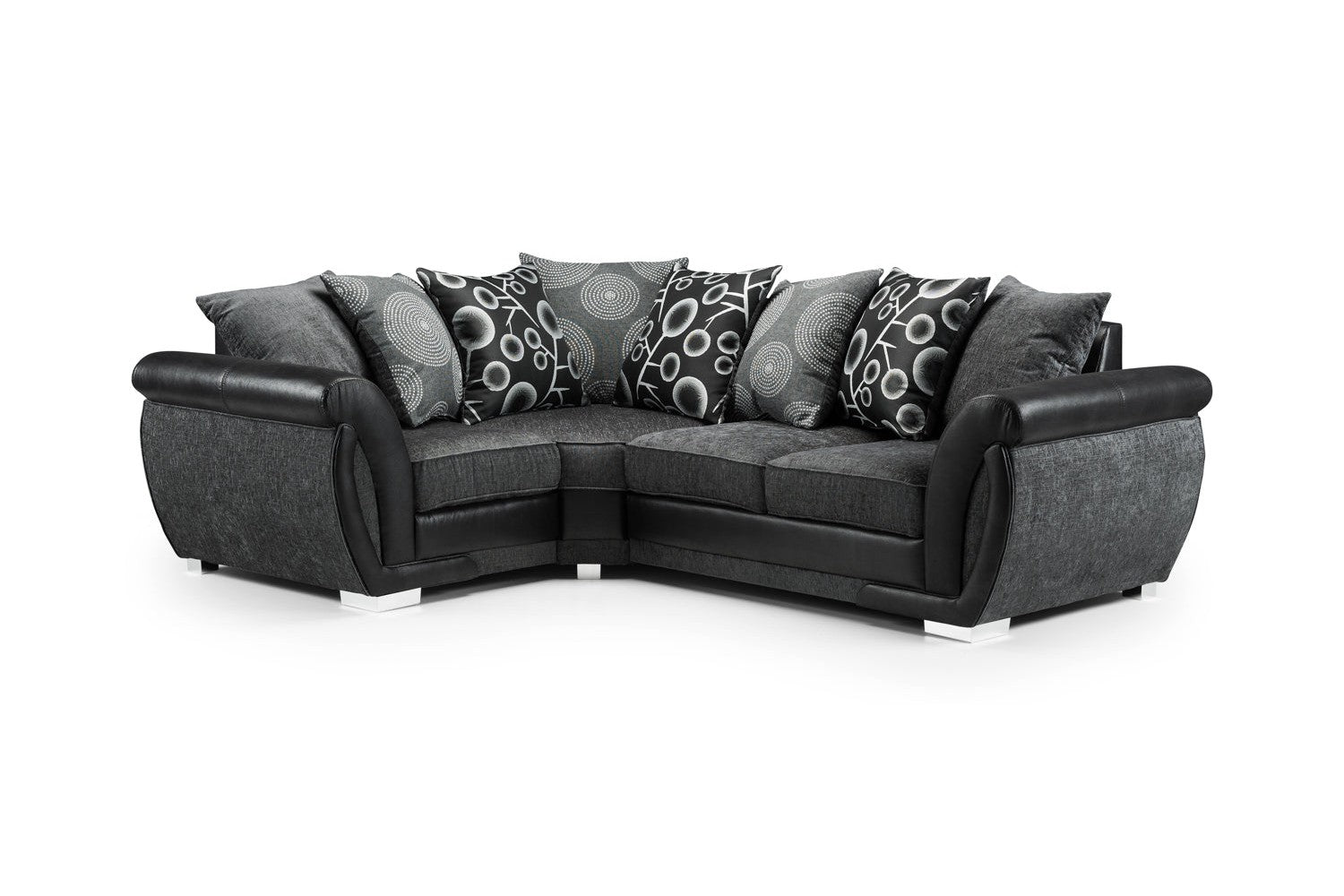 Shannon Sofa Black/Grey Left Hand Facing Corner