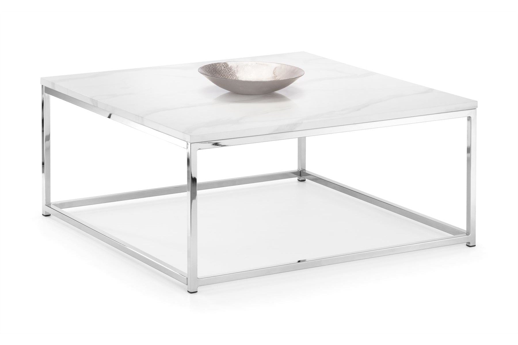 Skye Coffee Table White Marble/Chrome