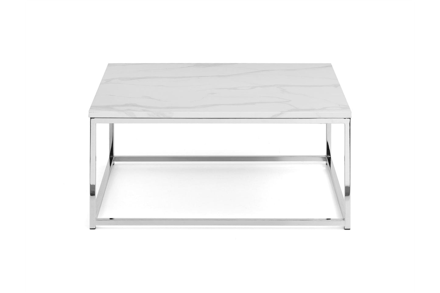 Skye Coffee Table White Marble/Chrome