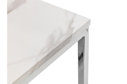 Skye Dining Table White Marble/Chrome