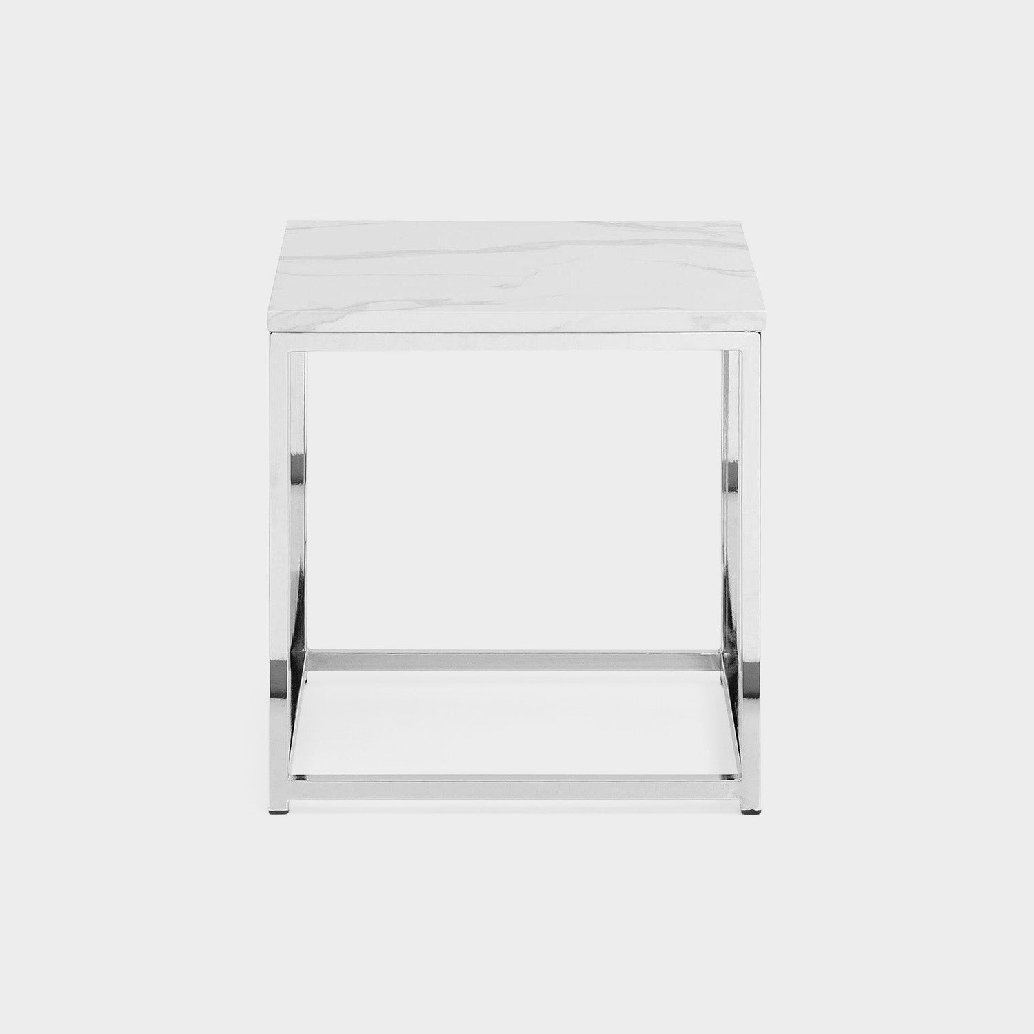 Skye Lamp Table Marble Chrome