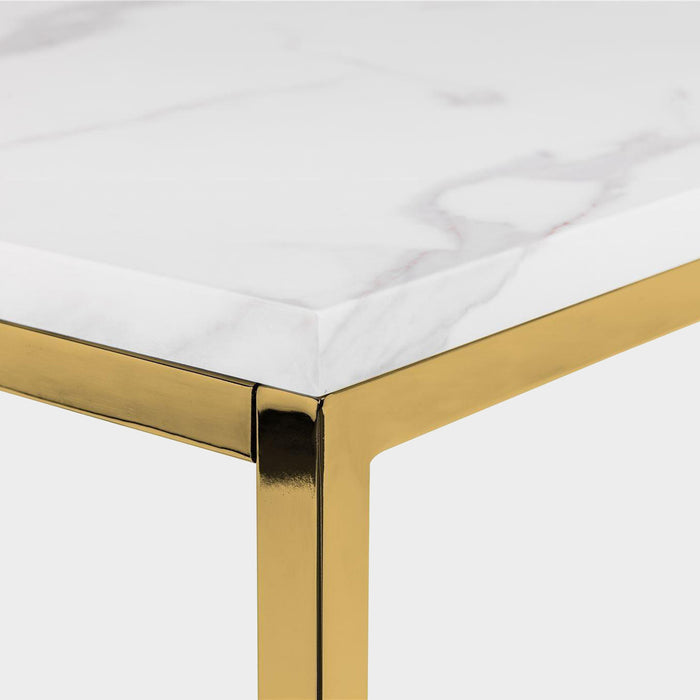 Skye Lamp Table White Marble/Gold