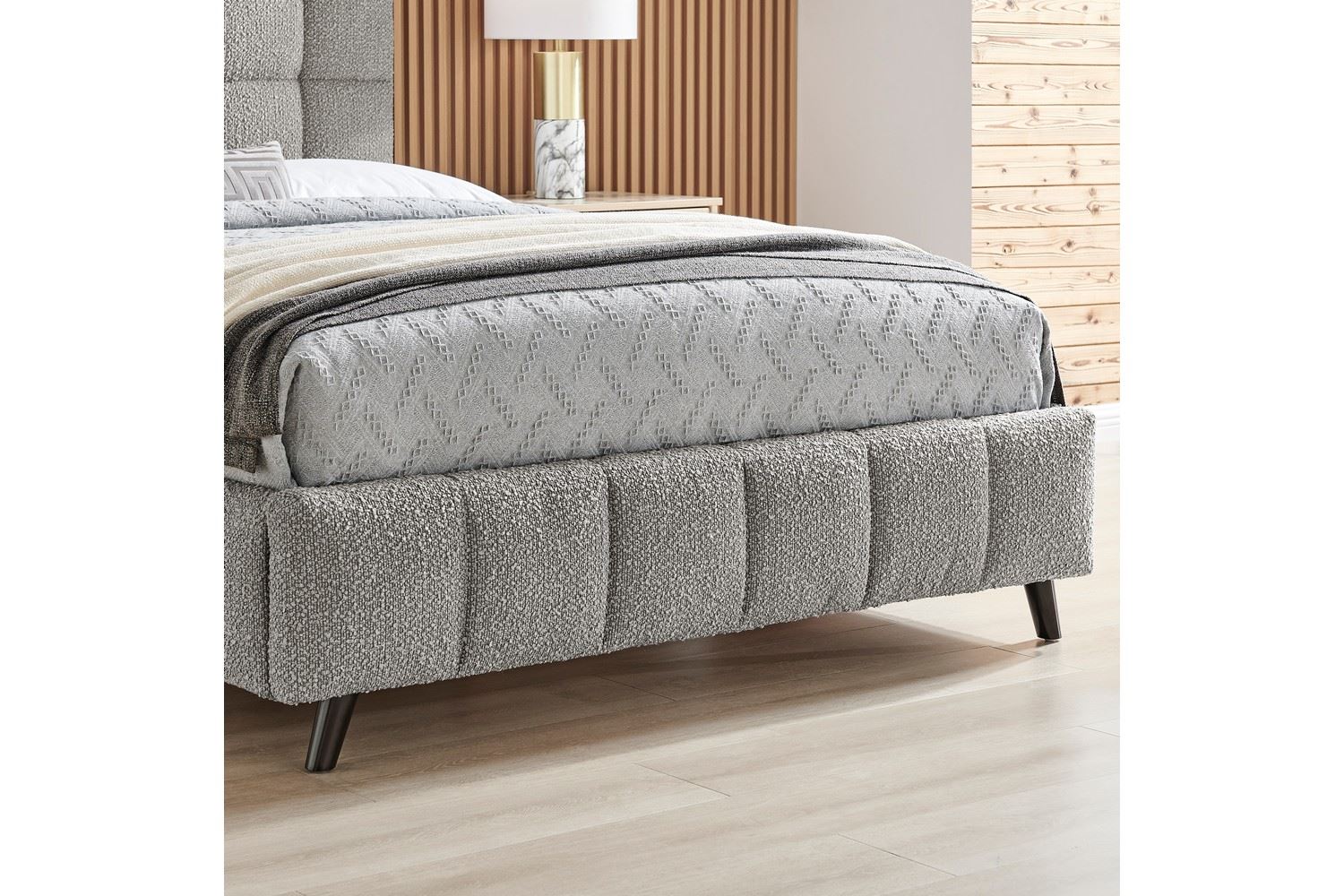 Starla Bed Frame Double Grey Boucle